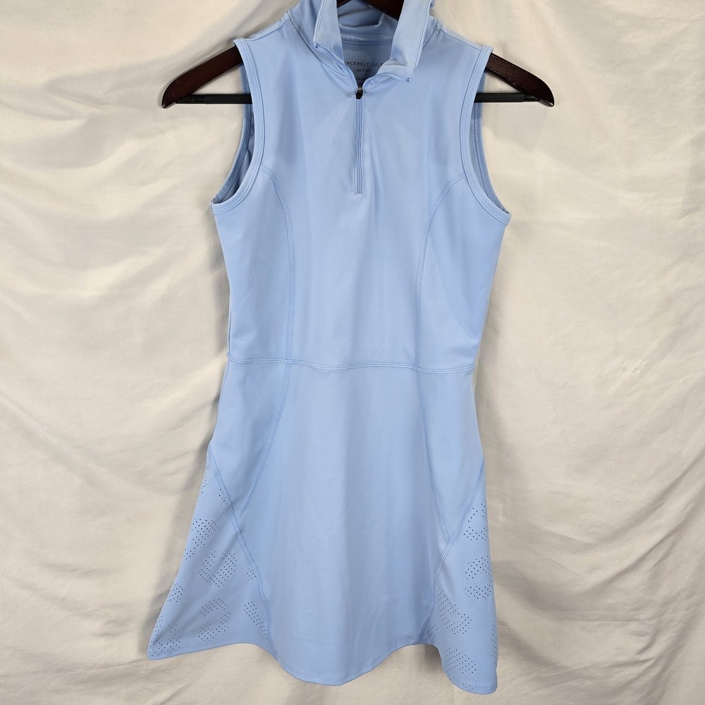 Sincerely Jules Active Dress Women's Size Small Blue Sleeveless 1/4 Zip Tennis